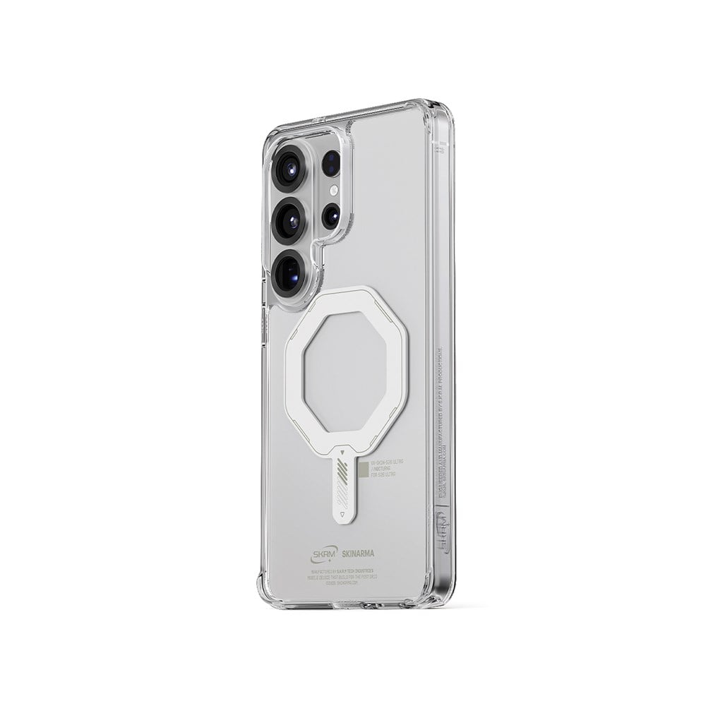 Galaxy S26 Ultra Kılıf M-safe Şarj Özellikli Şeffaf Airbag Tasarımlı Skinarma Saido Mag-Charge Nightglow Kapak