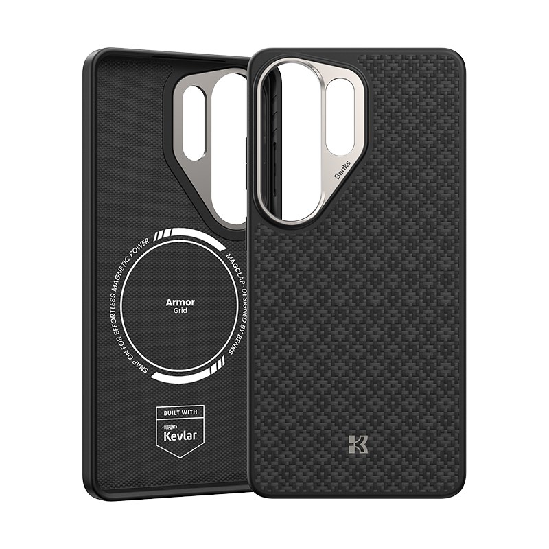 Galaxy S26 Ultra Kılıf M-Safe Şarj Özellikli Benks ArmorPro ArmorGrid Serisi Kevlar Kapak