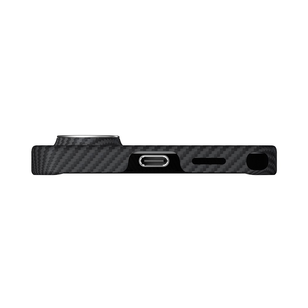 Galaxy S26 Ultra Kılıf M-safe Şarj Özellikli 600D Aramid Fiber Pitaka Ultra-Slim Classic Serisi Black-Grey Twill Kapak