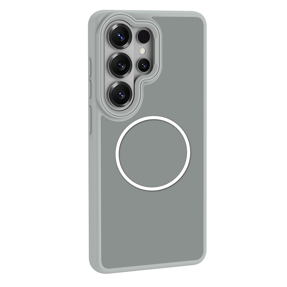 Galaxy S26 Ultra Kılıf M-Safe Şarj Özellikli Metal Kamera Çerçeveli Zore Sanremo Silikon Kapak