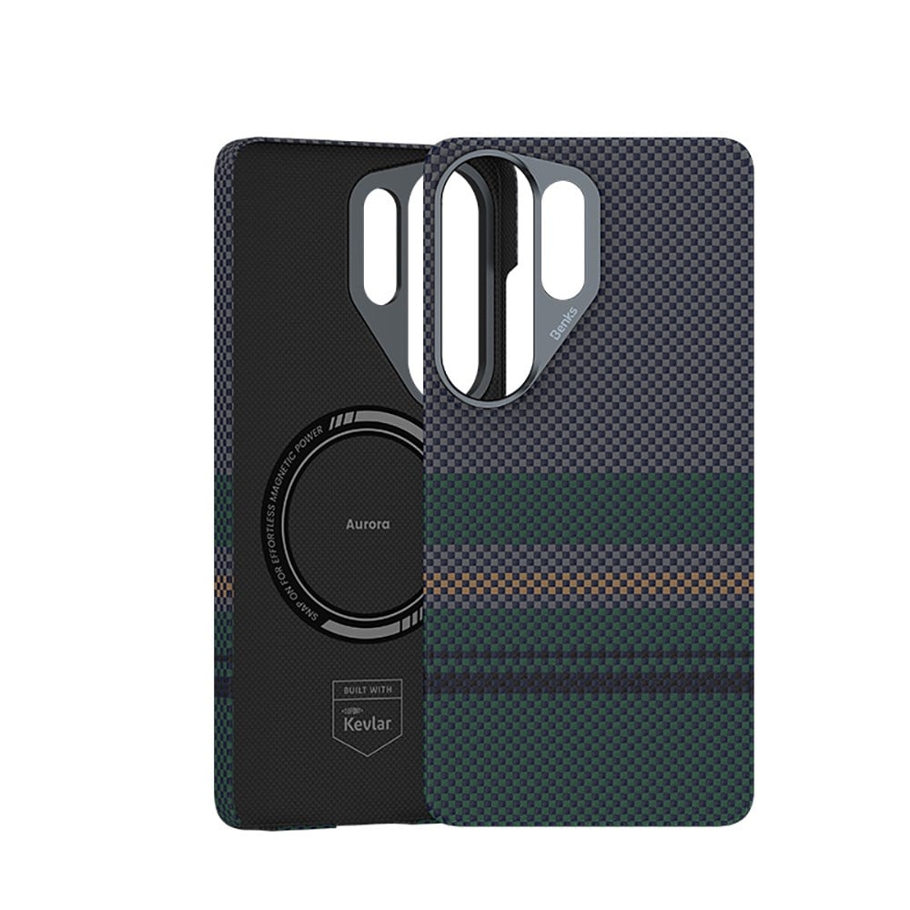 Galaxy S26 Ultra Kılıf M-safe Şarj Özellikli Karbon Fiber Tasarımlı Benks Aurora ArmorAir Kevlar Kapak
