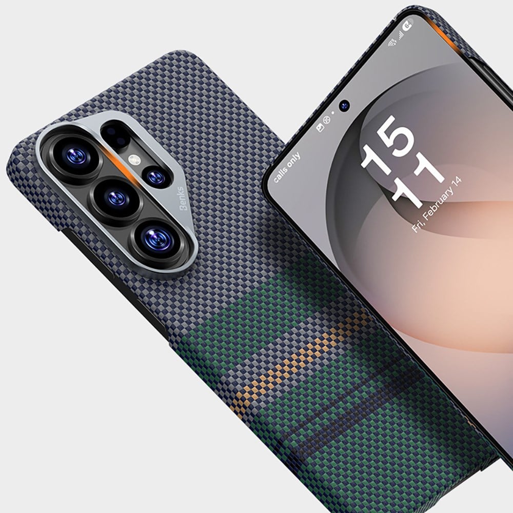 Galaxy S26 Ultra Kılıf M-safe Şarj Özellikli Karbon Fiber Tasarımlı Benks Aurora ArmorAir Kevlar Kapak