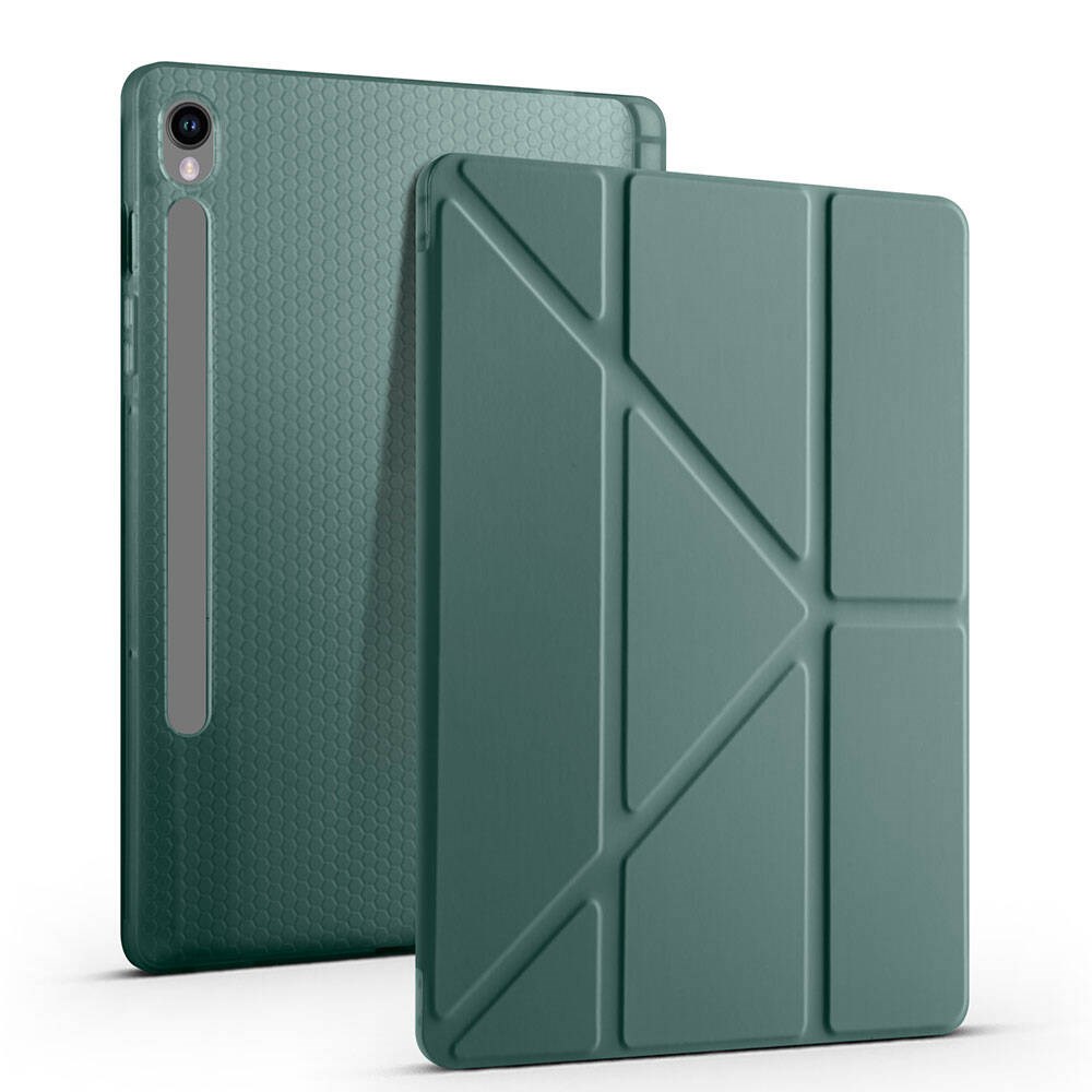 Galaxy Tab S10 FE Kılıf Zore Tri Folding Kalem Bölmeli Standlı Kılıf