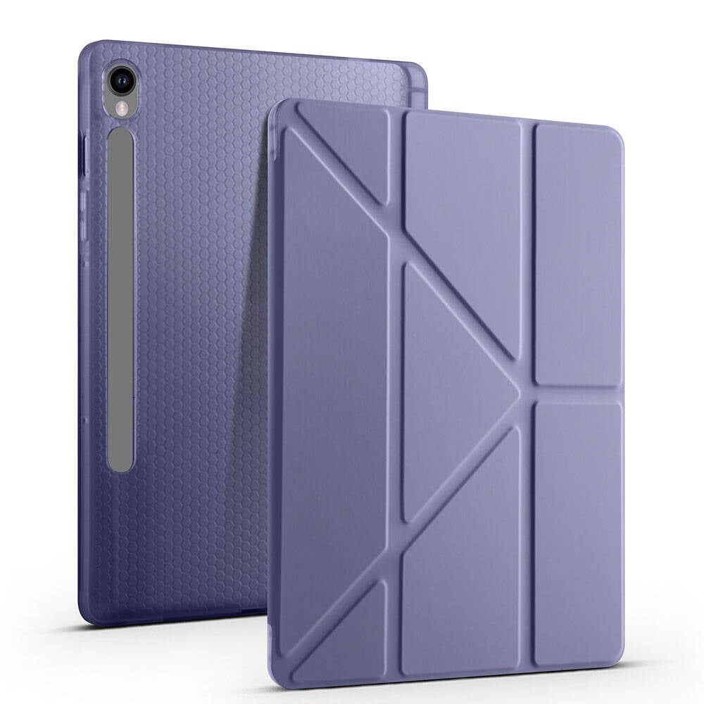 Galaxy Tab S10 FE Kılıf Zore Tri Folding Kalem Bölmeli Standlı Kılıf