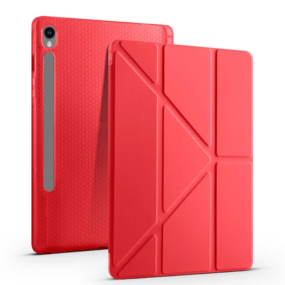 Galaxy Tab S10 Lite Kılıf Zore Tri Folding Kalem Bölmeli Standlı Kılıf