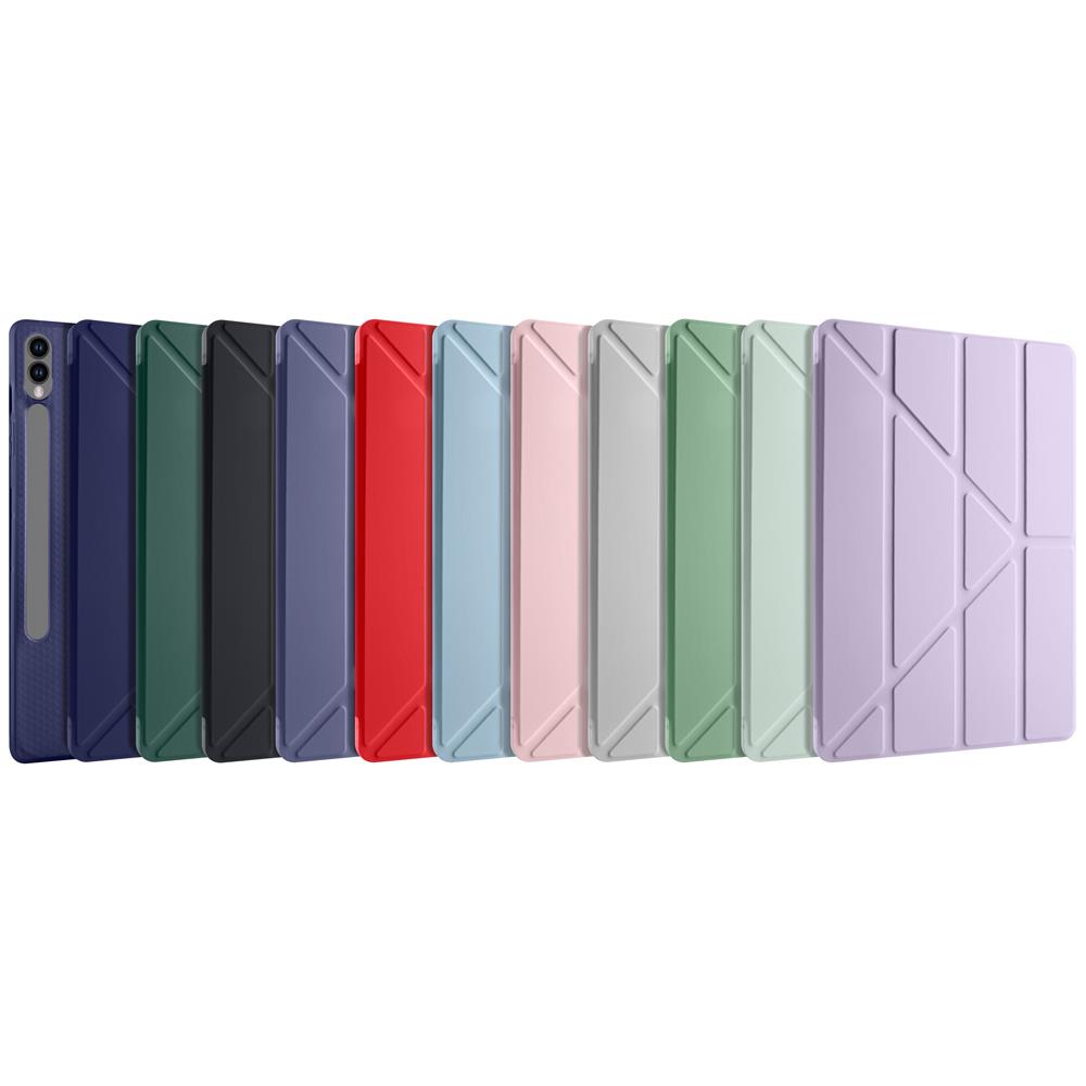 Galaxy Tab S9 Plus Kılıf Zore Tri Folding Kalem Bölmeli Standlı Kılıf
