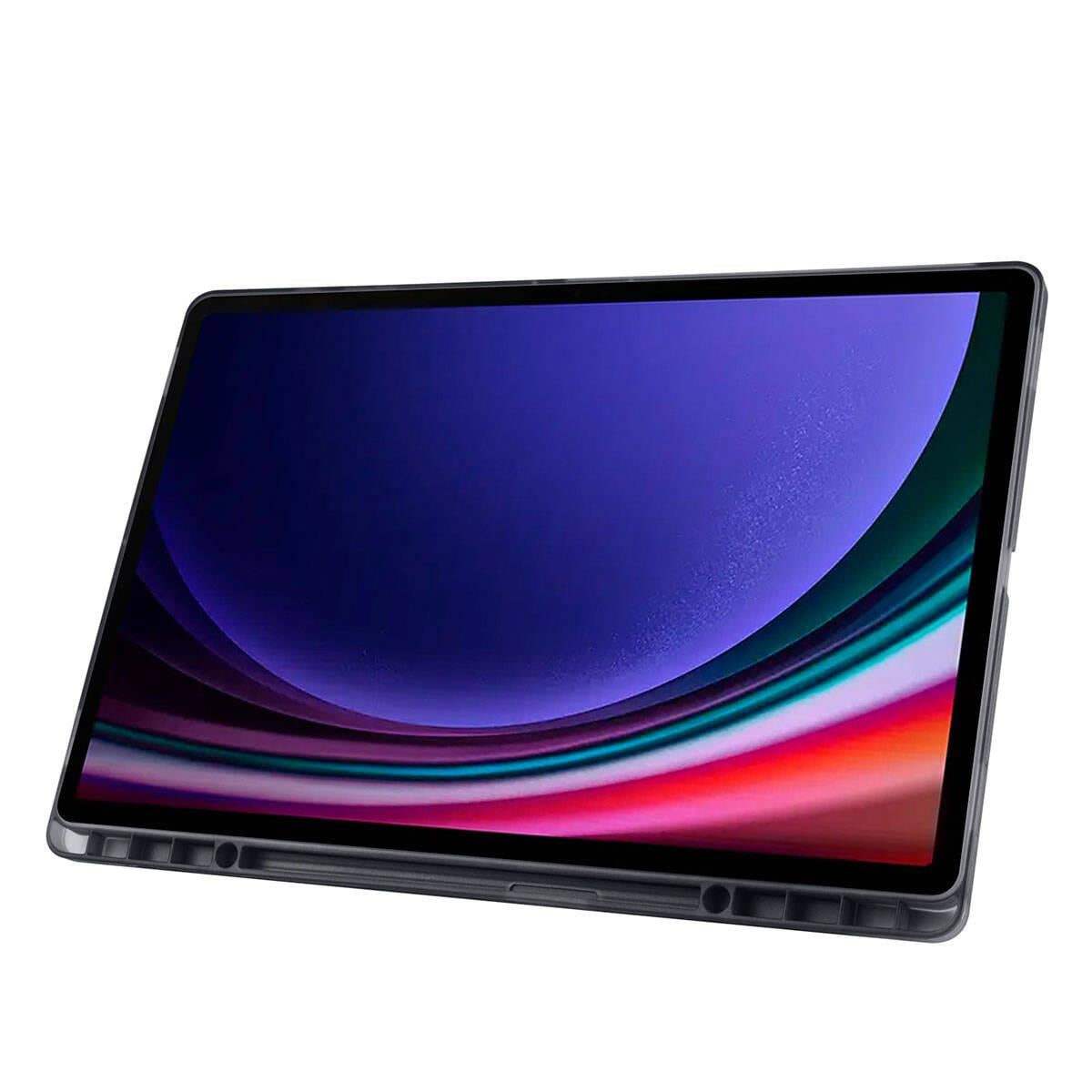 Galaxy Tab S9 Ultra Kılıf Zore Tri Folding Kalem Bölmeli Standlı Kılıf