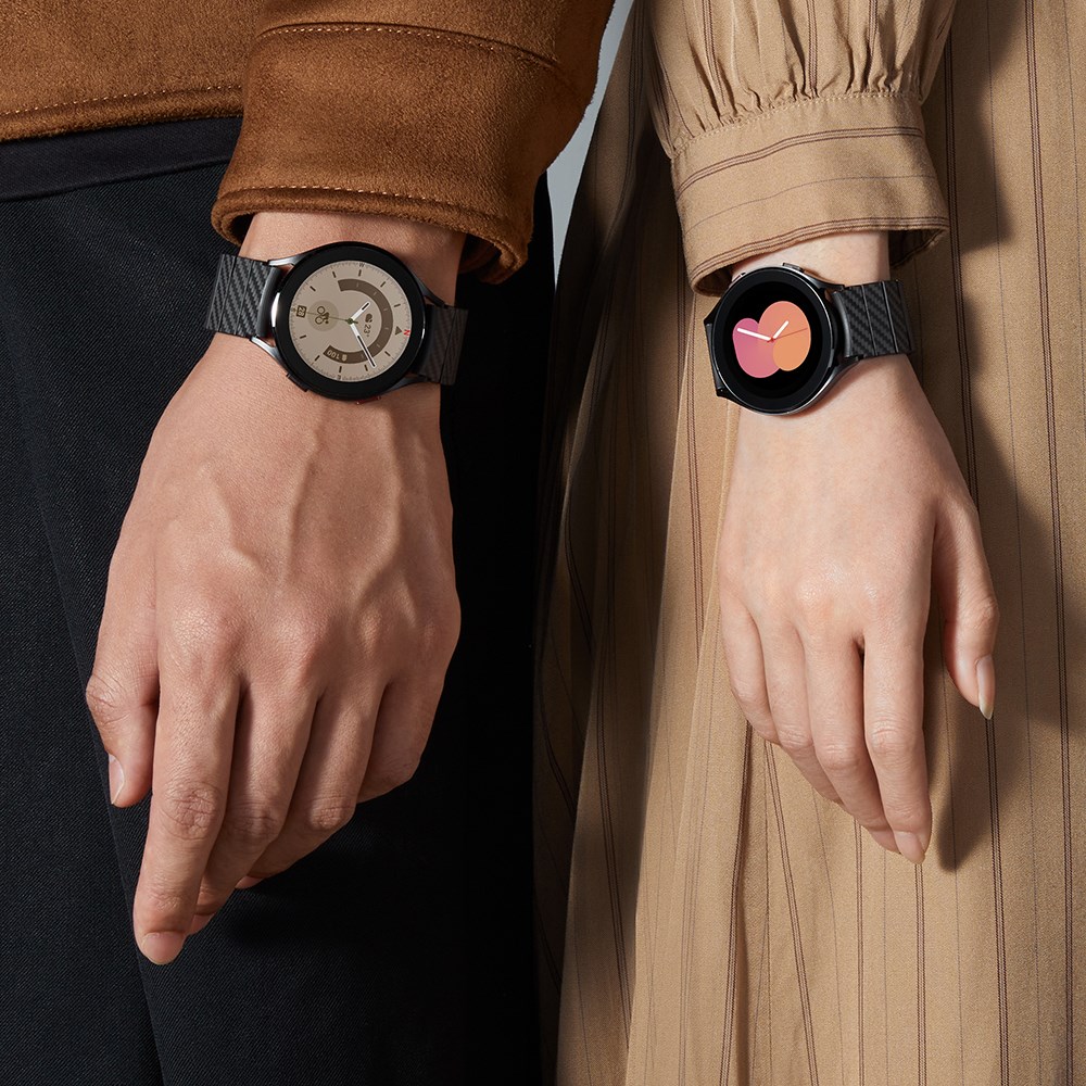 Galaxy Watch 6 44mm Karbon Fiber Pitaka Modern Serisi Black-Grey Twill Kordon