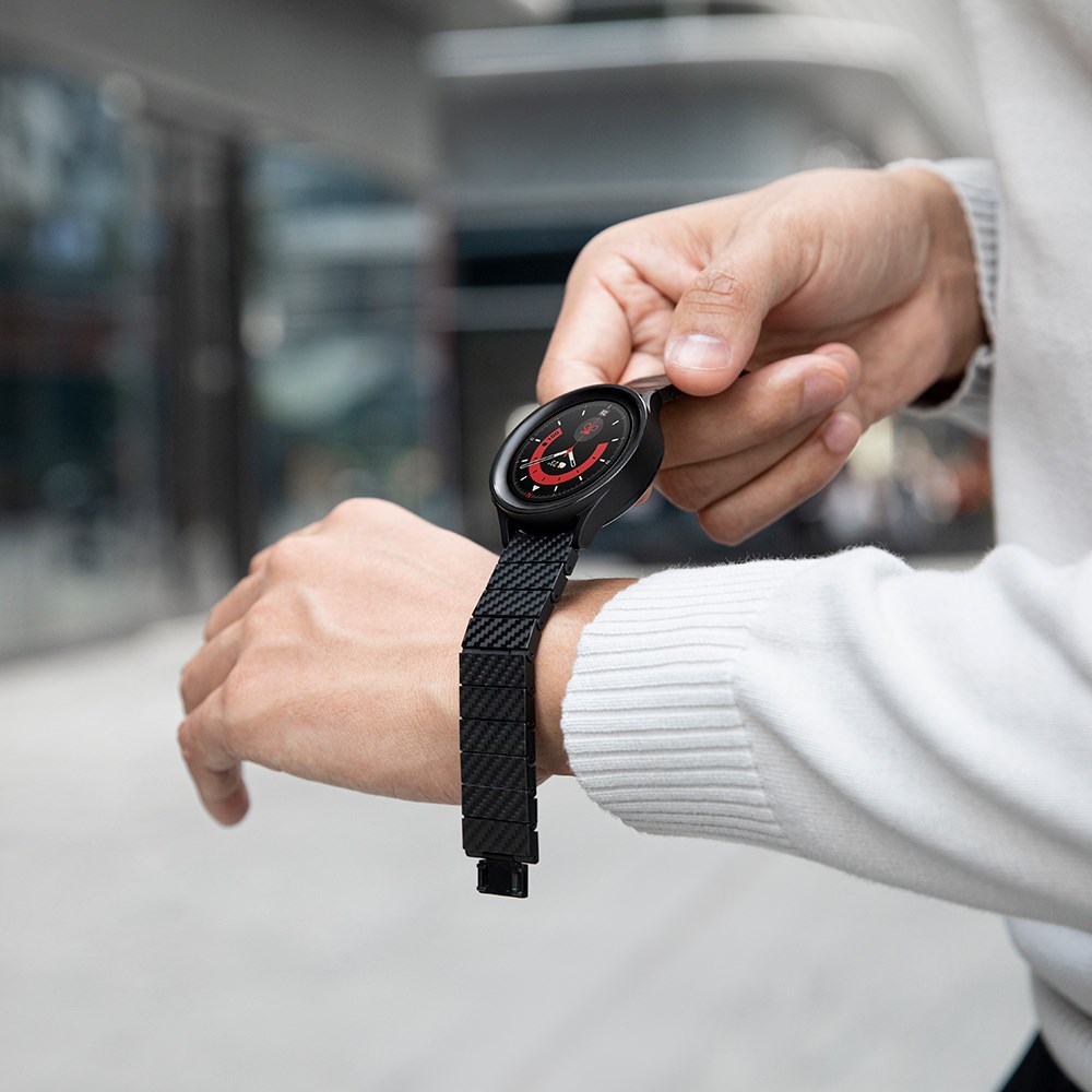 Galaxy Watch 7 40mm Karbon Fiber Pitaka Modern Serisi Black-Grey Twill Kordon