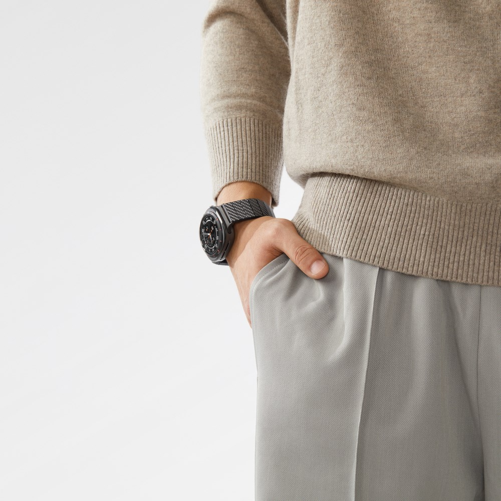 Galaxy Watch Ultra 47mm Karbon Fiber Pitaka Modern Serisi Black-Grey Twill Kordon