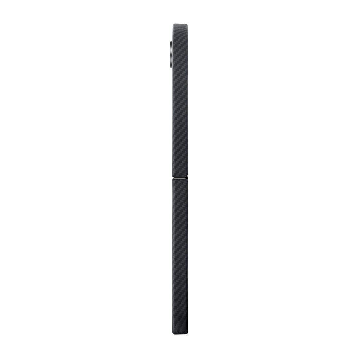 Galaxy Z Flip 6 Kılıf M-safe Şarj Özellikli 600D Aramid Fiber Pitaka Ultra-Slim Classic Serisi Black-Grey Twill Kapak