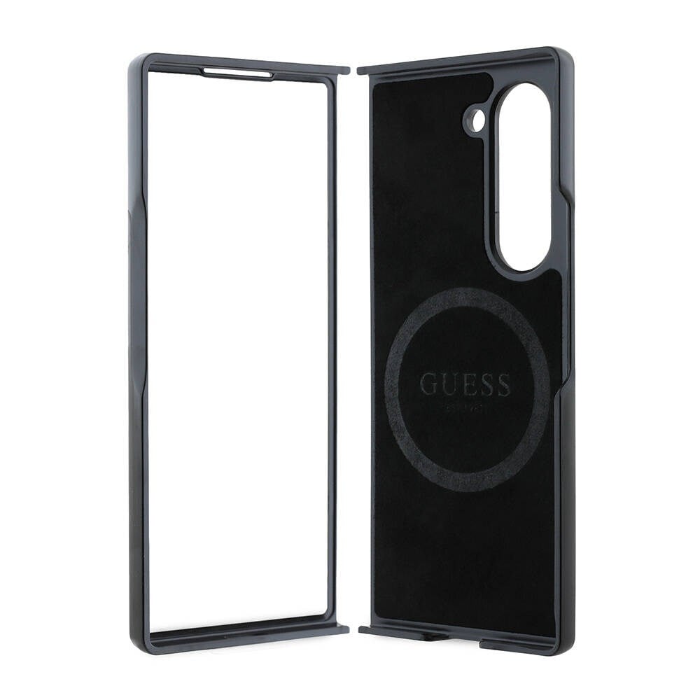 Galaxy Z Fold 6 Kılıf Guess Orjinal Lisanslı M-safe Şarj Özellikli Saffiano Metal Logo Kapak