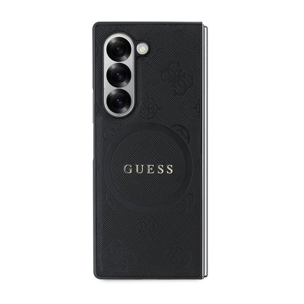 Galaxy Z Fold 6 Kılıf Guess Orjinal Lisanslı M-safe Şarj Özellikli Saffiano Metal Logo Kapak