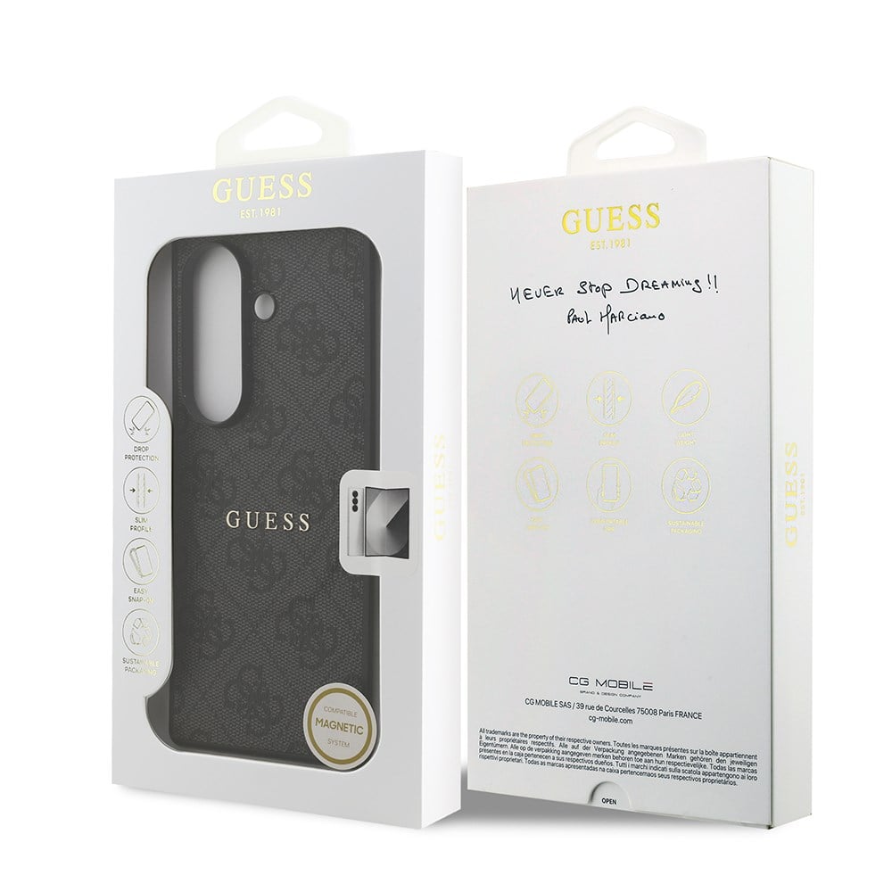 Galaxy Z Fold 7 Kılıf Guess Orjinal Lisanslı M-safe Şarj Özellikli 4G Desen Yazı Logolu Kapak