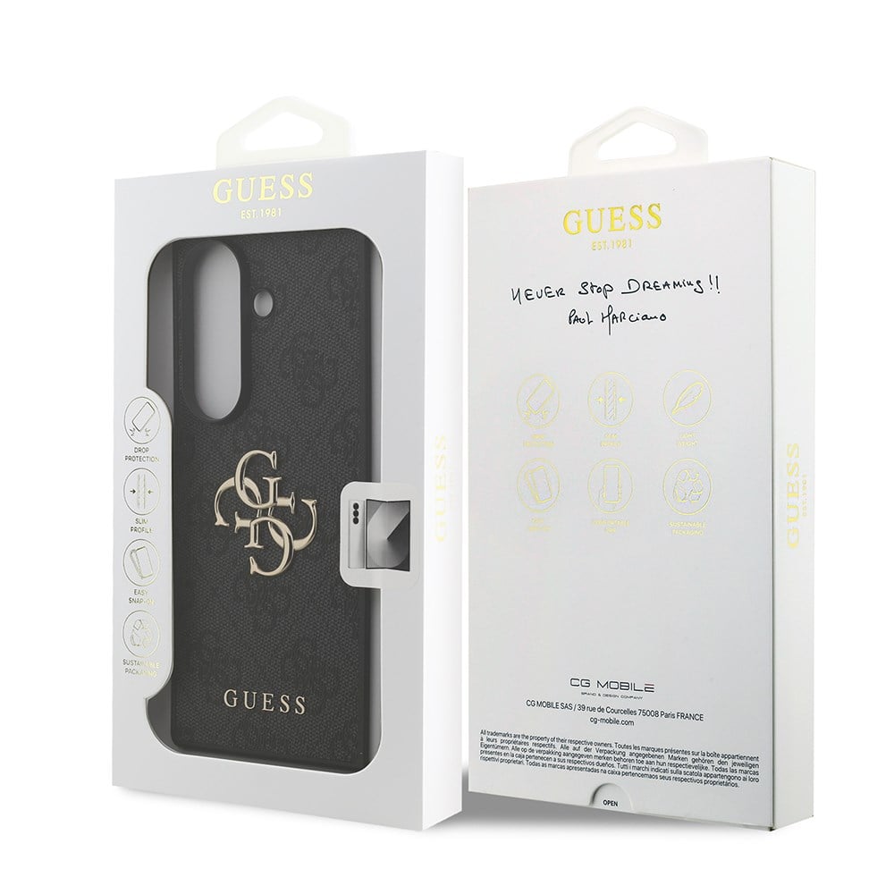 Galaxy Z Fold 7 Kılıf Guess Orjinal Lisanslı PU Deri Büyük Metal Logo Dizaynlı Kapak