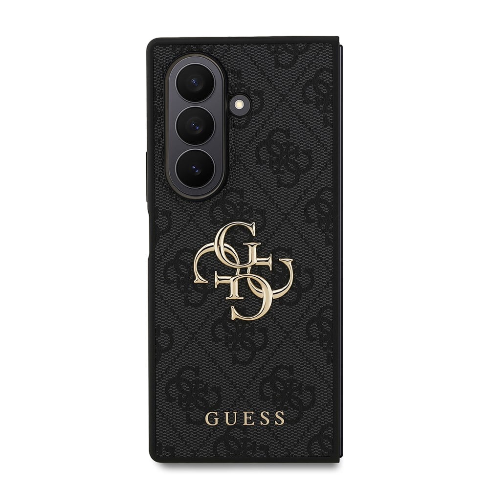 Galaxy Z Fold 7 Kılıf Guess Orjinal Lisanslı PU Deri Büyük Metal Logo Dizaynlı Kapak