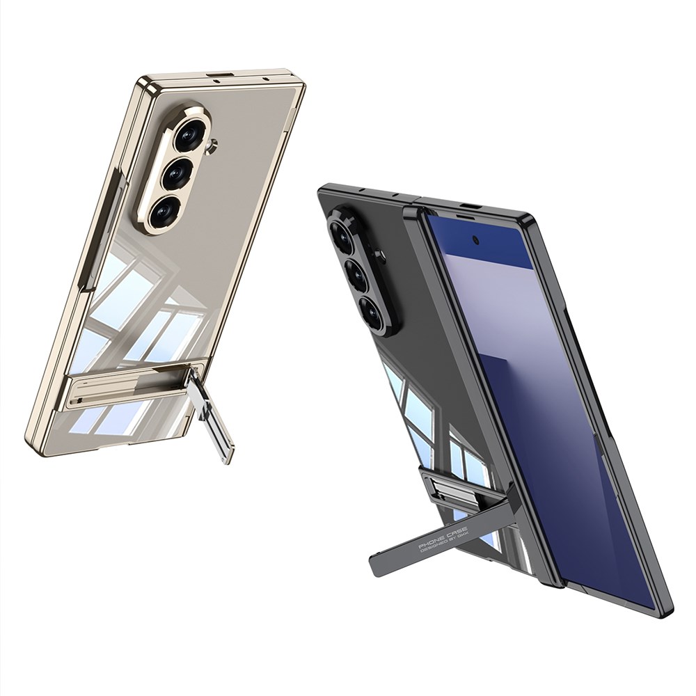 Galaxy Z Fold 7 Kılıf Kamera Korumalı Şeffaf Tasarımlı Zore Lego Standlı Kapak