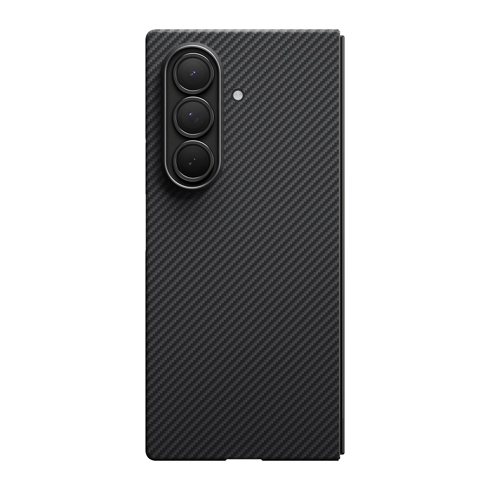 Galaxy Z Fold 7 Kılıf M-safe Şarj Özellikli 600D Aramid Fiber Pitaka Ultra-Slim Classic Serisi Black-Grey Twill Kapak