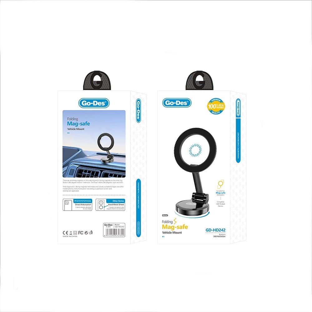 Go Des GD-HD242 360 Derece Dönebilen Düz Zemin Araç Telefon Tutucu