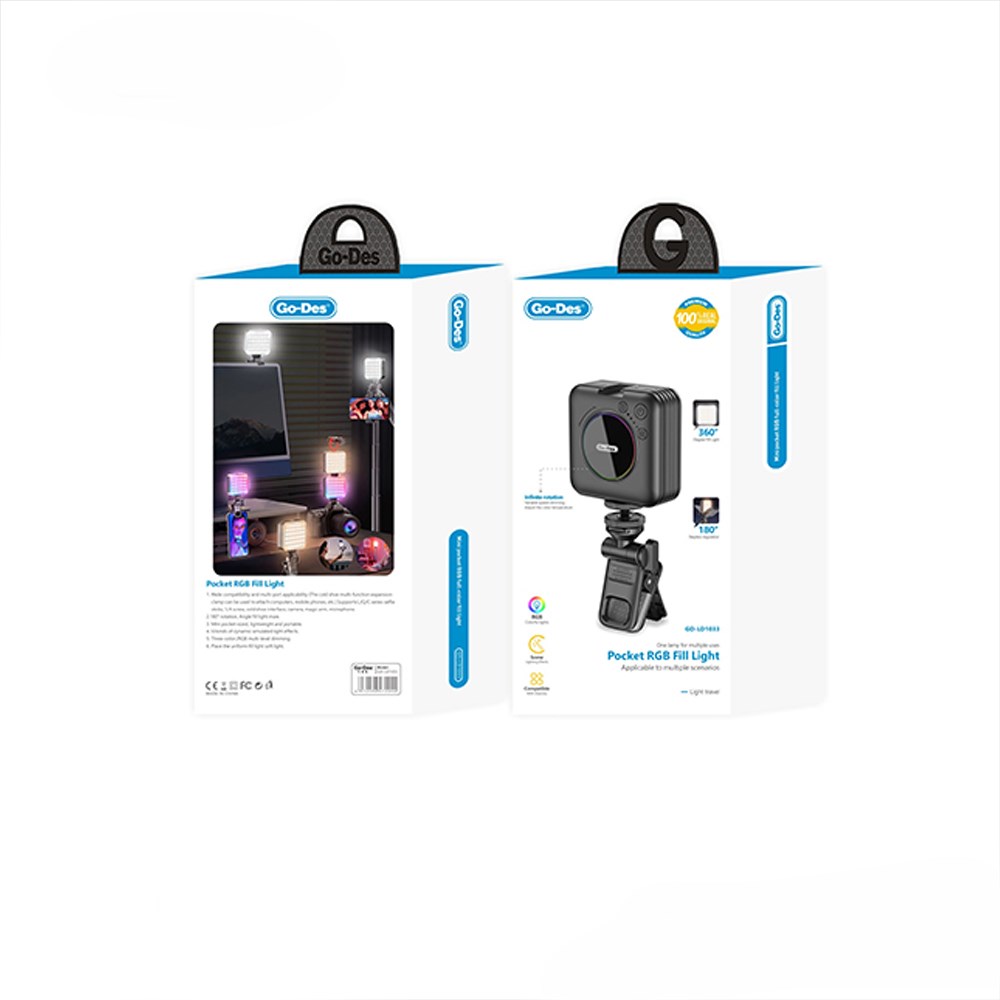 Go Des GD-LD1033 RGB Led Telefon-Kamera Üstü Aydınlatma Işığı