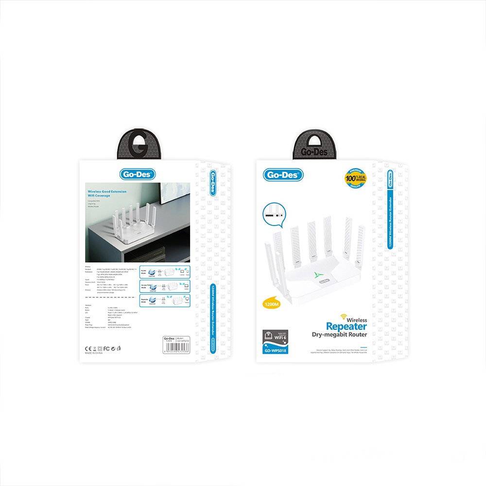 Go Des GD-WPS018 1200m 8 Antenli 5GHz WiFi Sinyal Güçlendirici Router