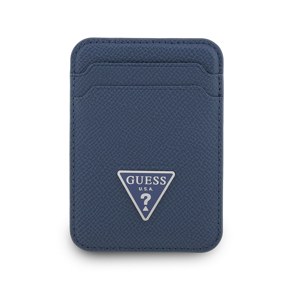 Guess Orjinal Lisanslı 2 Hazneli Üçgen Logolu Deri Magnetik Kartlık