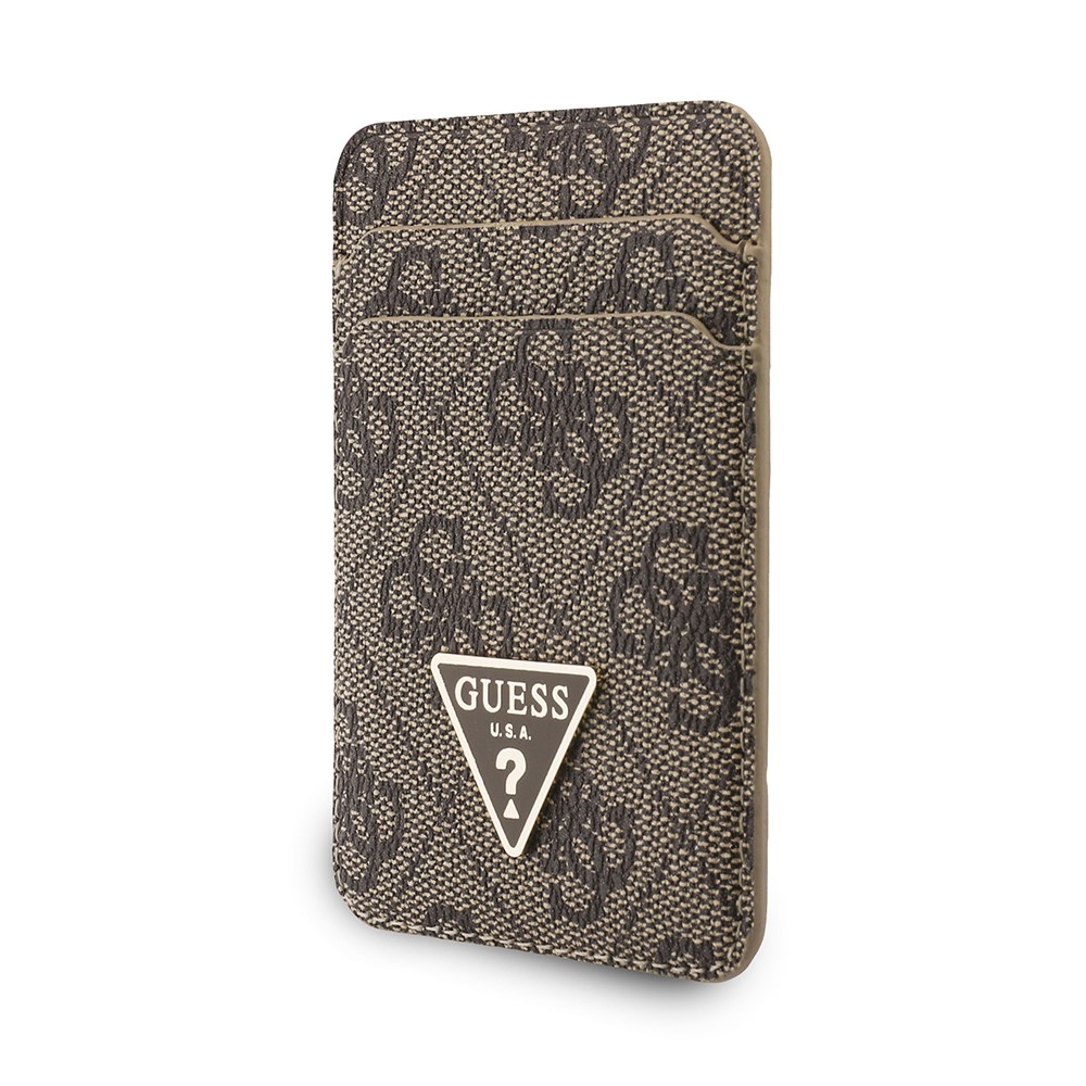 Guess Orjinal Lisanslı 2in1 Bilek Askı İpli 4G Desenli Metal Üçgen Logolu Magnetik Kartlık