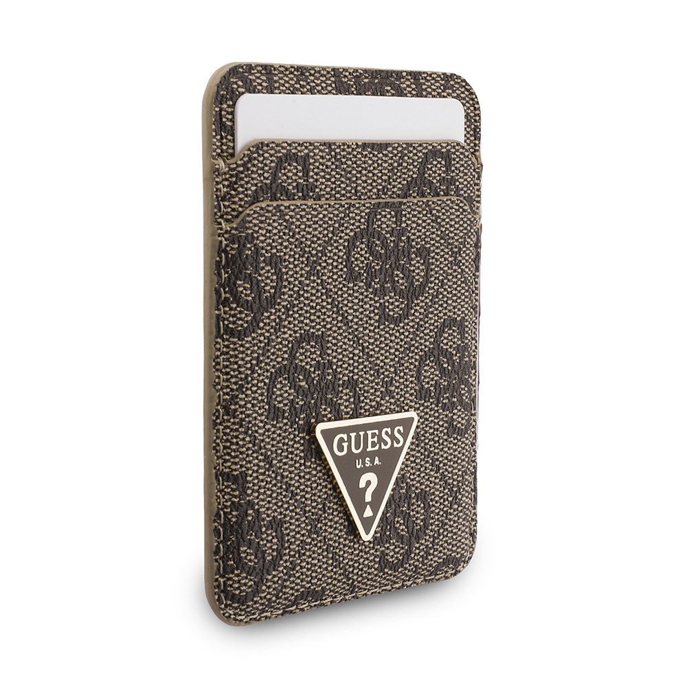 Guess Orjinal Lisanslı 2in1 Bilek Askı İpli 4G Desenli Metal Üçgen Logolu Magnetik Kartlık