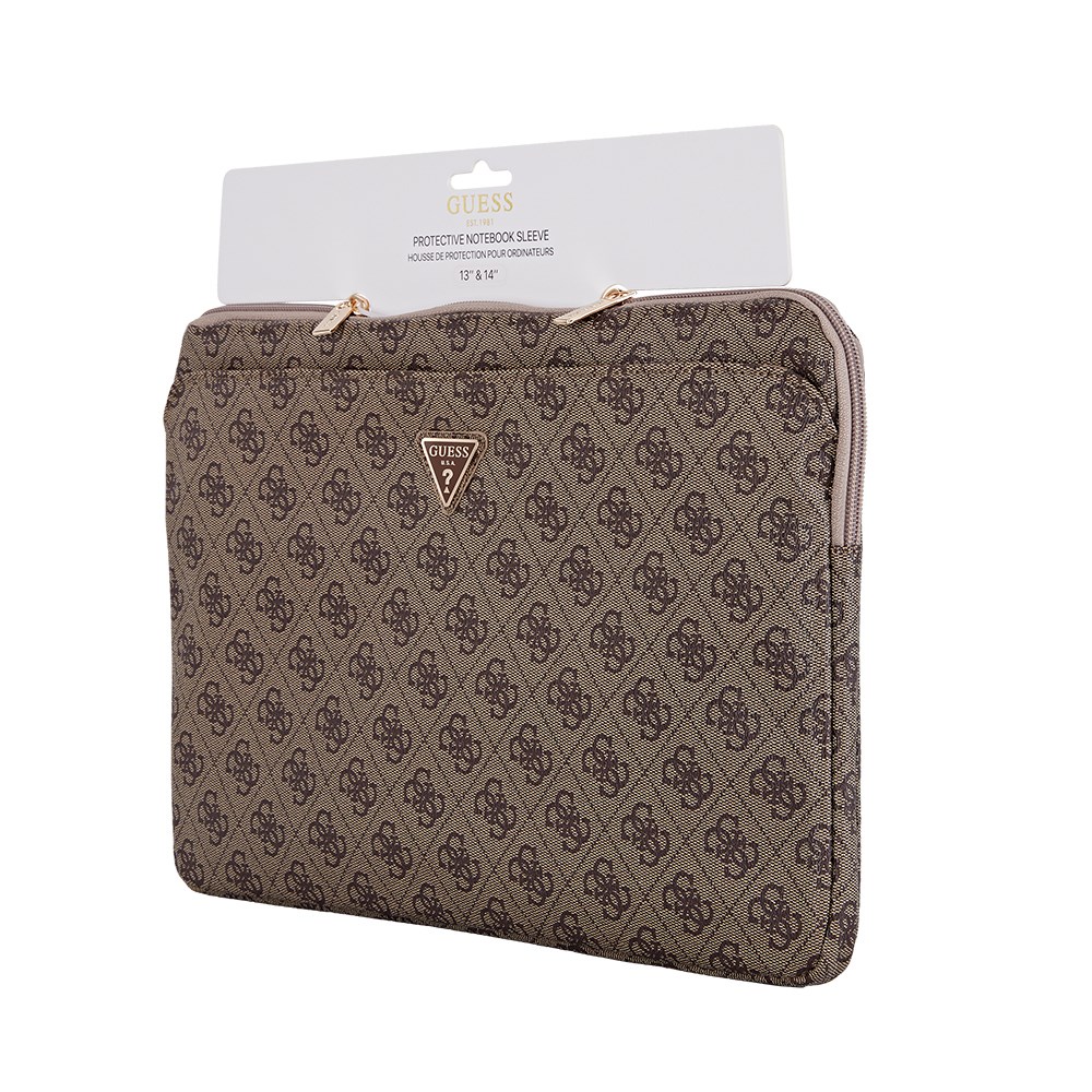 Guess Orjinal Lisanslı 4G Desenli Üçgen Logolu 14 inç Laptop Çantası