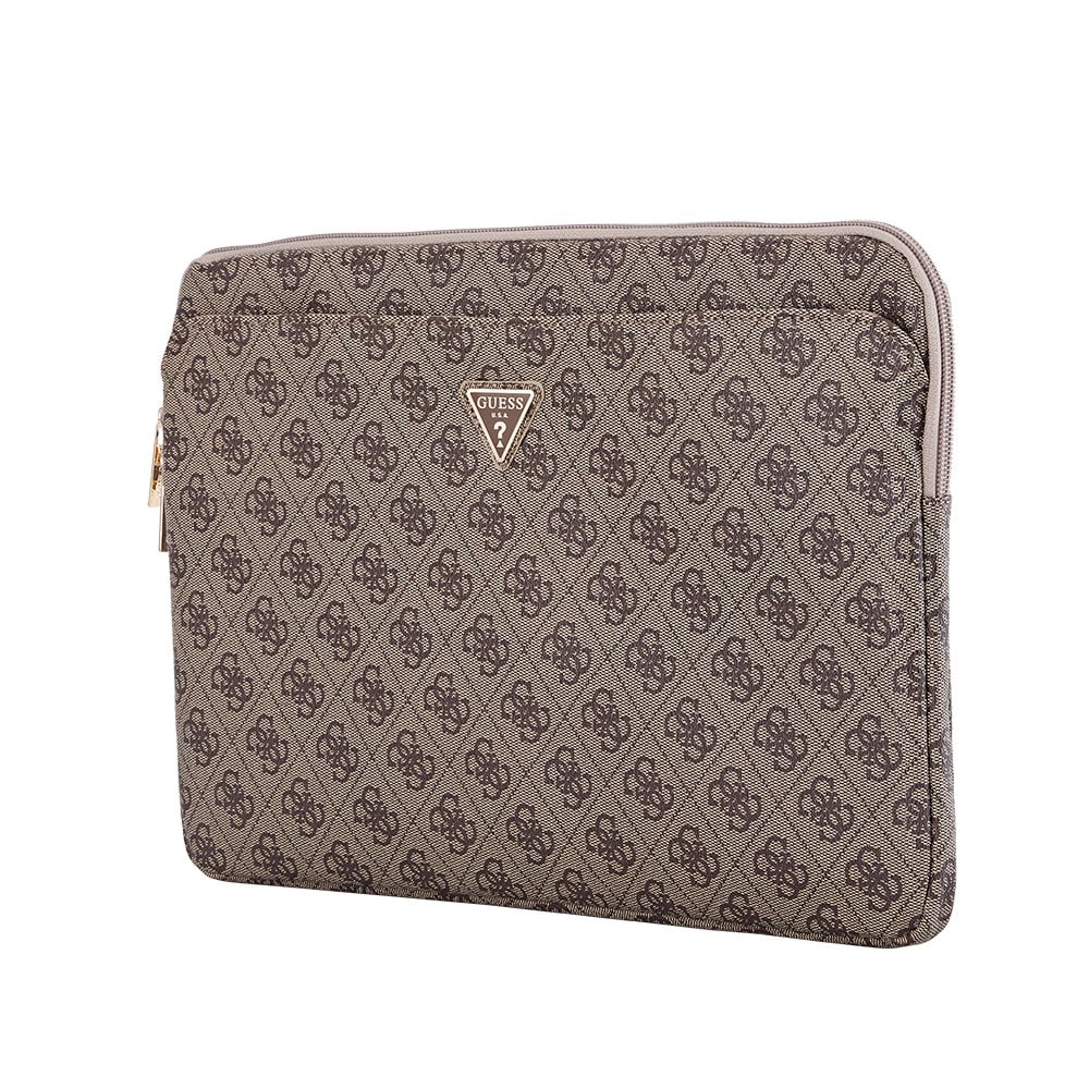 Guess Orjinal Lisanslı 4G Desenli Üçgen Logolu 14 inç Laptop Çantası