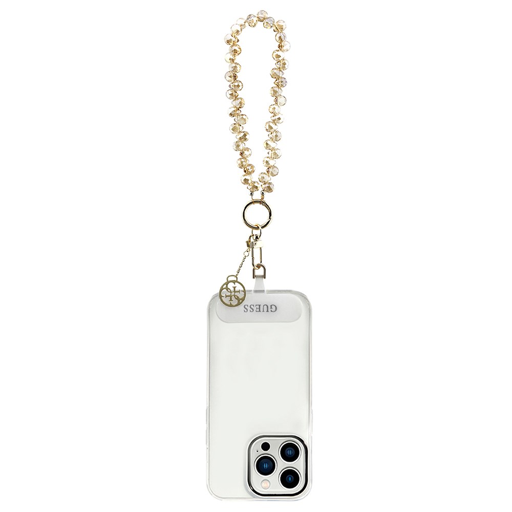 Guess Orjinal Lisanslı 4G Metal Logolu Kristal Taşlı Telefon Bilek Askı Zinciri