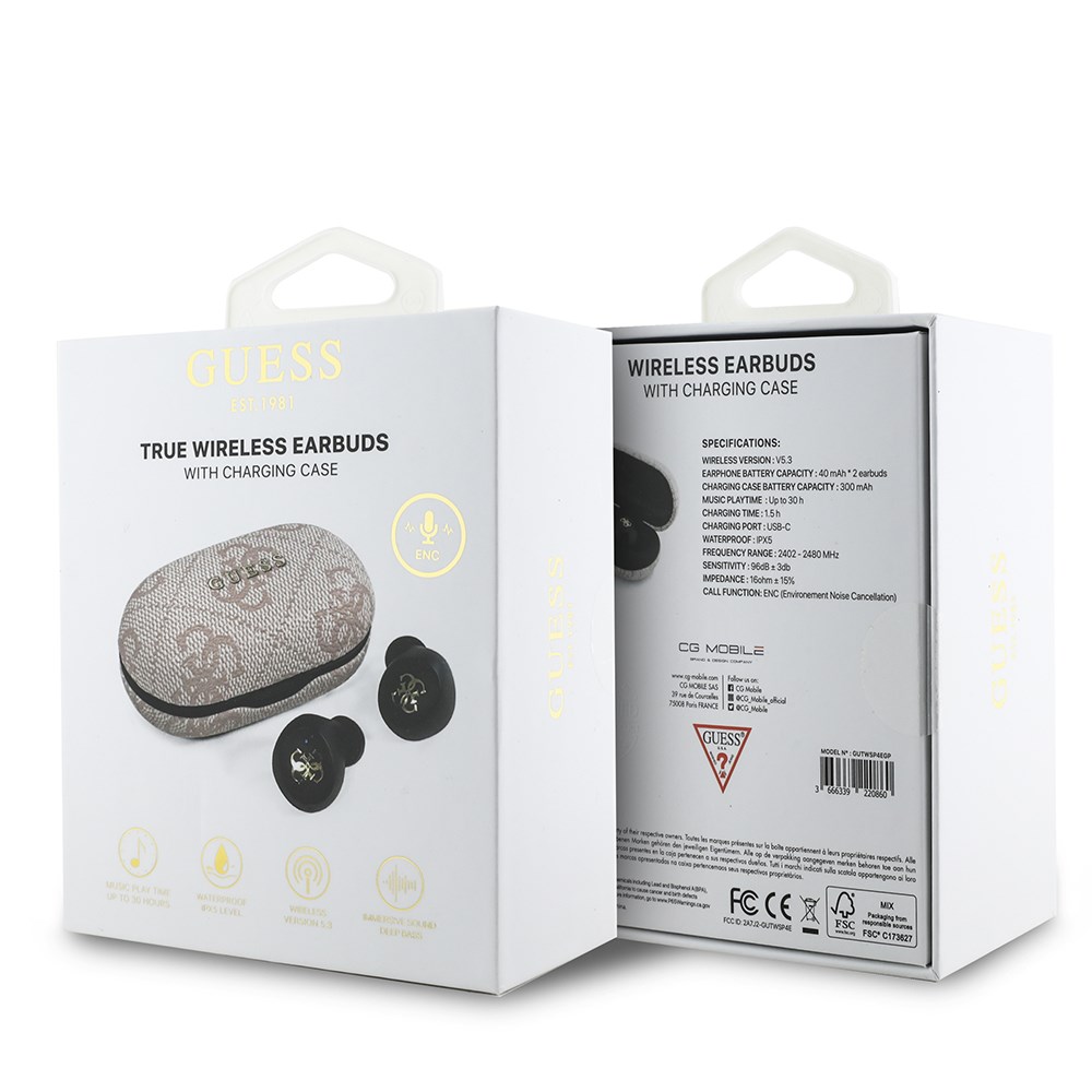 Guess Orjinal Lisanslı Klasik Metal Yazı Logolu TWS Kulak İçi Bluetooth Kulaklık