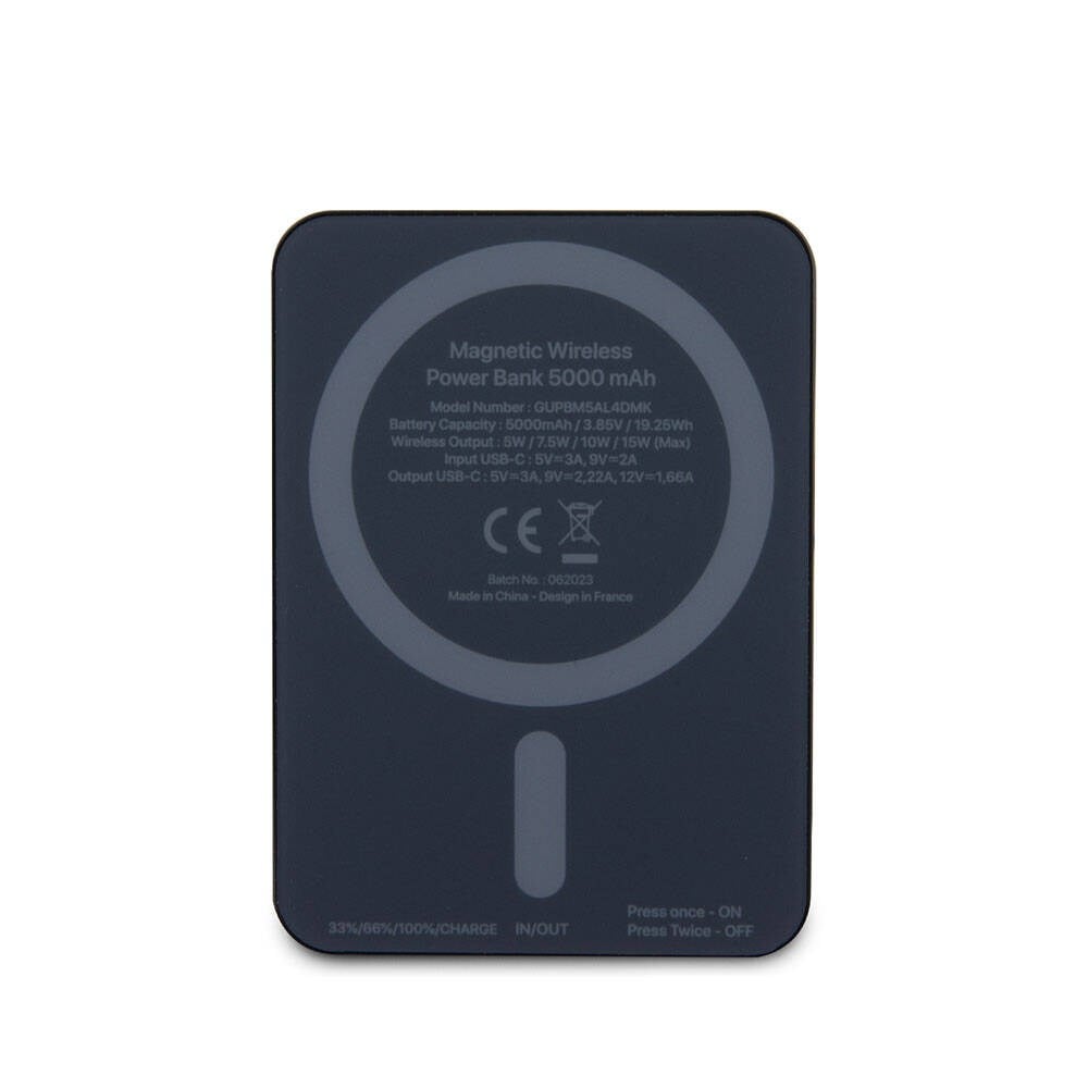Guess Orjinal Lisanslı M-safe Şarj Özellikli Taşlı 4G Logolu Powerbank 5000mAh 15W