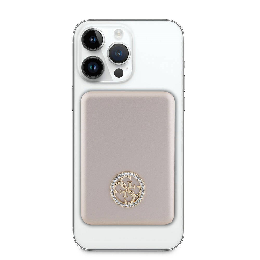 Guess Orjinal Lisanslı M-safe Şarj Özellikli Taşlı 4G Logolu Powerbank 5000mAh 15W