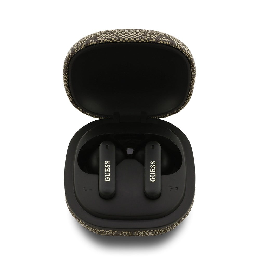 Guess Orjinal Lisanslı PU 4G Desenli Klasik Metal Yazı Logolu TWS Kulak İçi Bluetooth Kulaklık