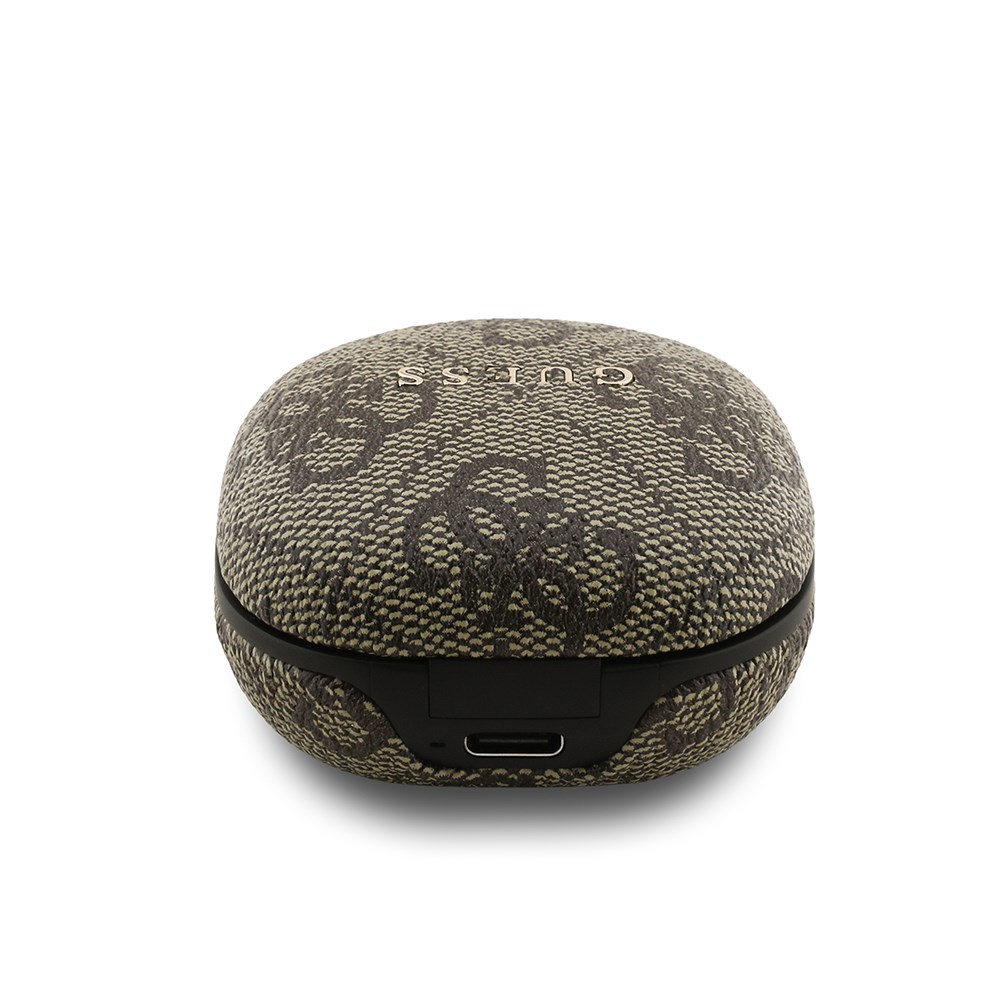 Guess Orjinal Lisanslı PU 4G Desenli Klasik Metal Yazı Logolu TWS Kulak İçi Bluetooth Kulaklık