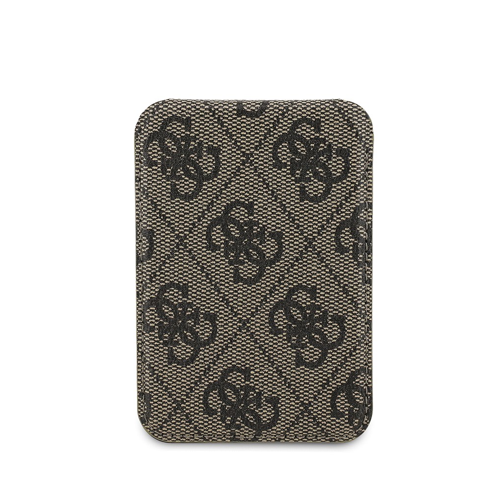 Guess Orjinal Lisanslı PU Deri 4G Desenli Metal Büyük 4G ve Yazı Logolu Standlı Magnetik Kartlık