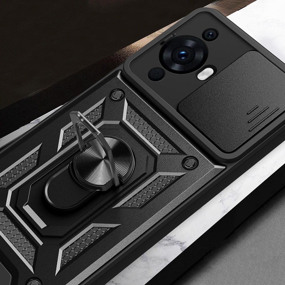 Huawei Nova 12S Kılıf Magnetik Standlı Kamera Korumalı Zore Sürgülü Vega Kapak