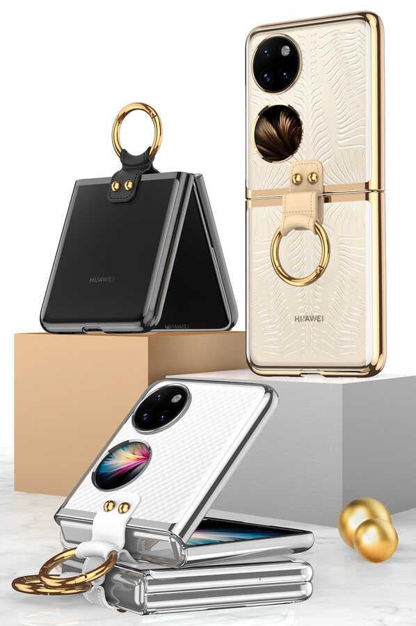 Huawei P50 Pocket Kılıf Zore Yüzüklü Kıpta Kapak