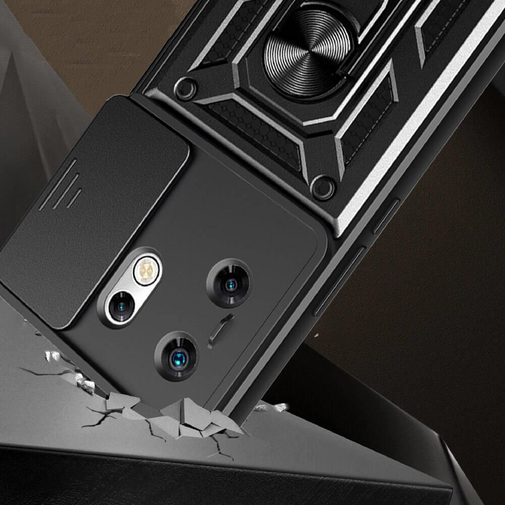 İnfinix Zero 30 4G Kılıf Magnetik Standlı Kamera Korumalı Zore Sürgülü Vega Kapak