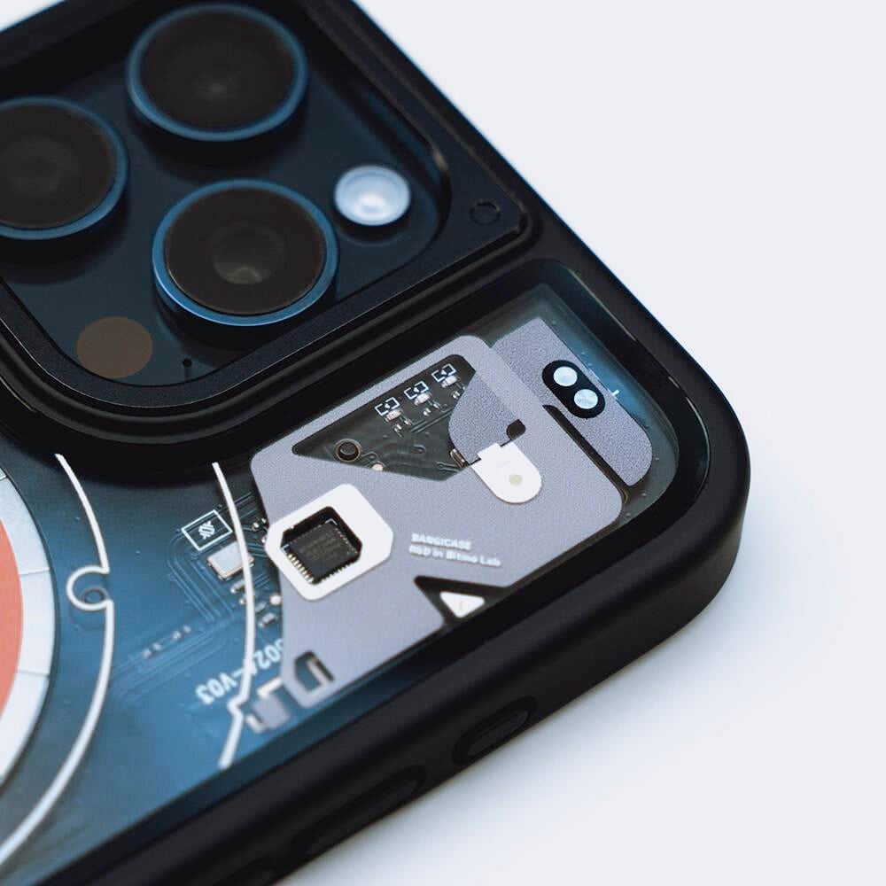 iPhone 15 Pro Max Kılıf Özelleştirilebilir 3 Fonksiyonlu Bluetooth Bağlantılı Bitmo Lab Bangcase Akıllı M-safe Kapak