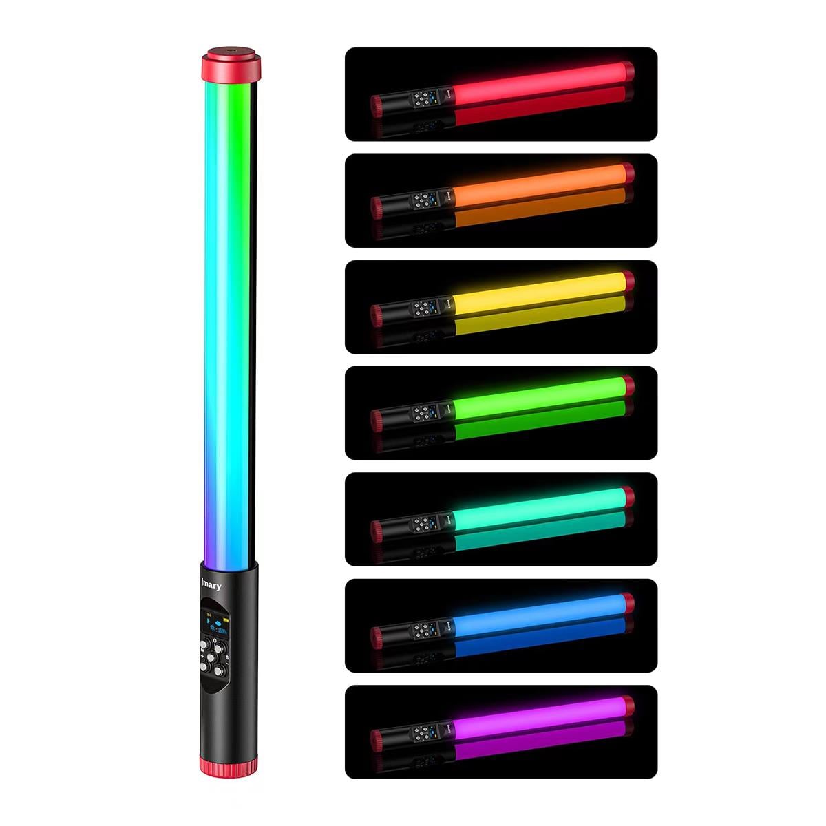 Jmary FM-128RGB OLED Ekran Göstergeli RGB Led Işıklı Su Geçirmez Aydınlatma Çubuğu