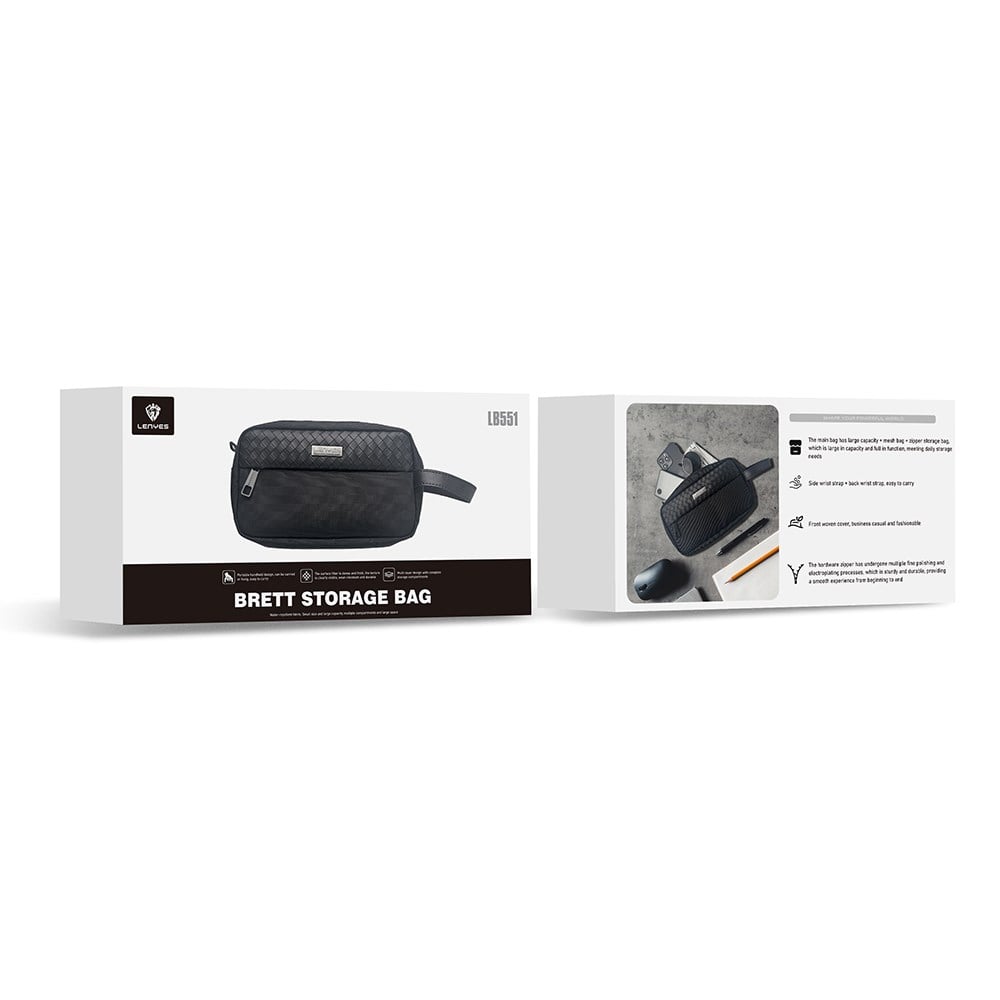 Lenyes LB551 Voyagers Serisi 1200D Polyester Kumaş Bilek Askı Kayışlı Mobil Aksesuar Çantası