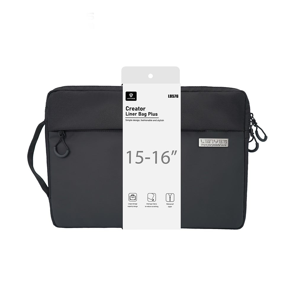 Lenyes LB576 Creator Serisi Darbe Emici Su Geçirmez Polyester Kumaş 15-16 inç Laptop Çantası