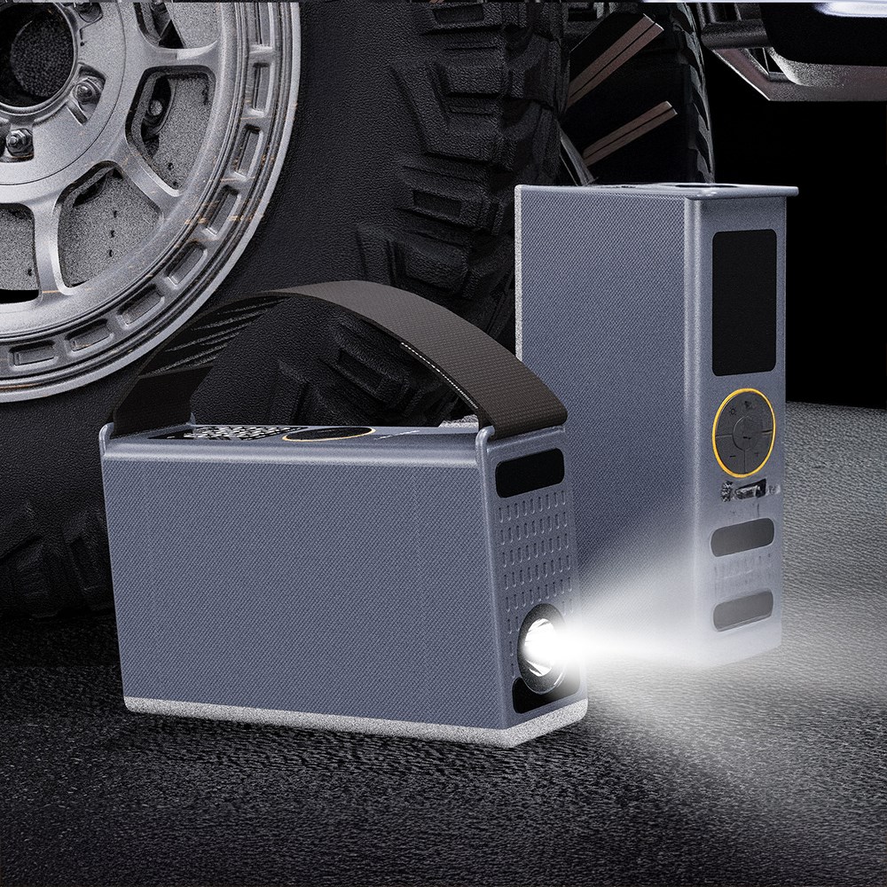 Lenyes LCI205 LED Işıklı Araç Akü Acil Durum Takviye Güç Kaynağı ve Hava Kompresörü 12V 100W 7200mAh