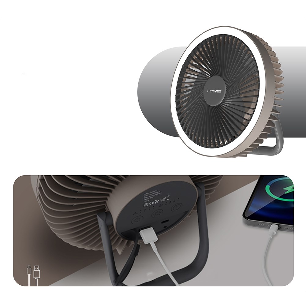 Lenyes LHF11 Led Işıklı 4 Kademeli Çok Fonksiyonlu Soğutucu Fan