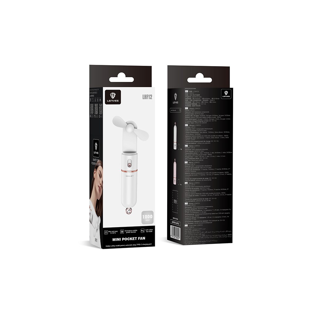 Lenyes LHF12 Powerbank Özellikli 3 Kademeli Portatif Soğutucu El Fanı
