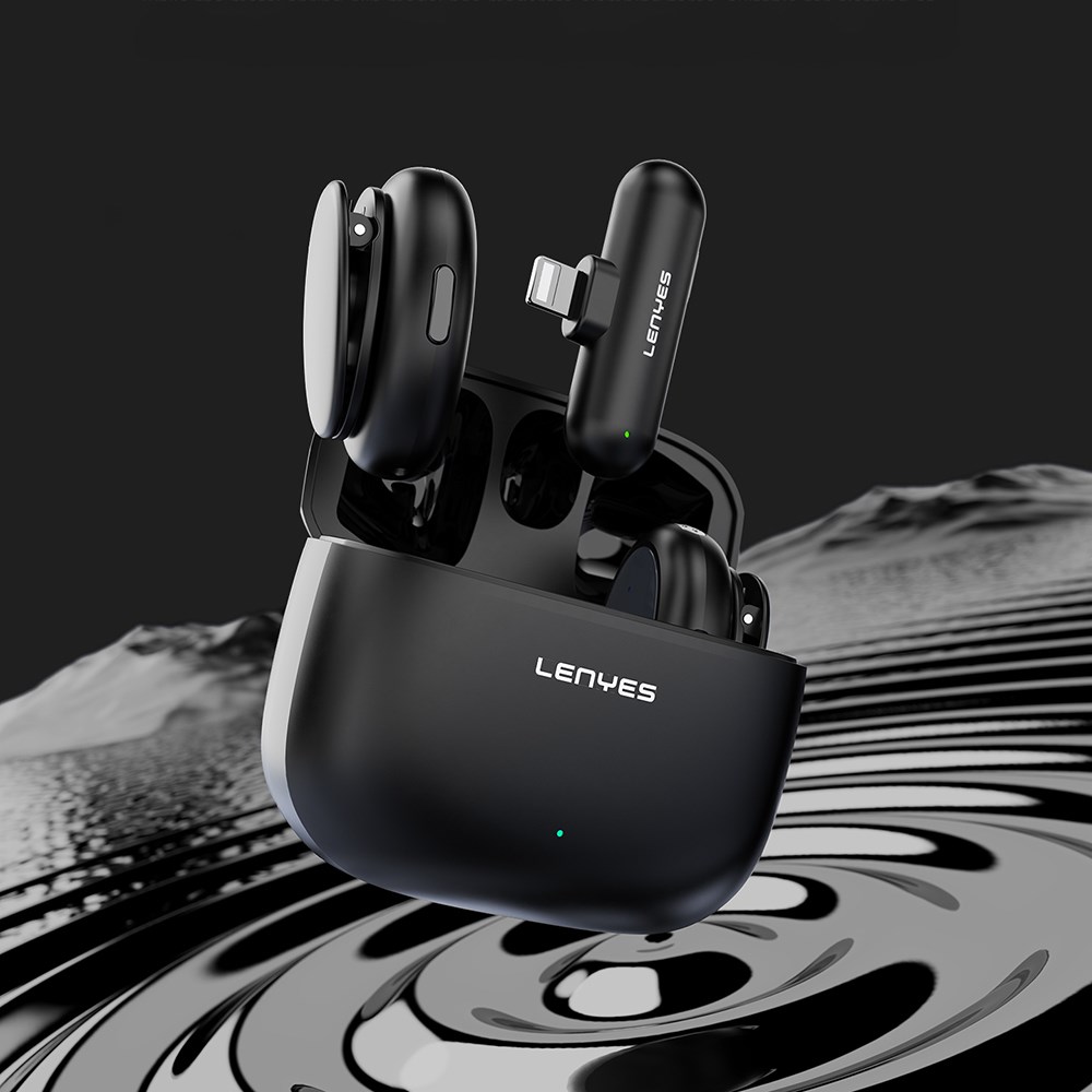 Lenyes LM211-L Yapay Zeka Destekli Lightning Portlu Kablosuz Yaka Mikrofonu