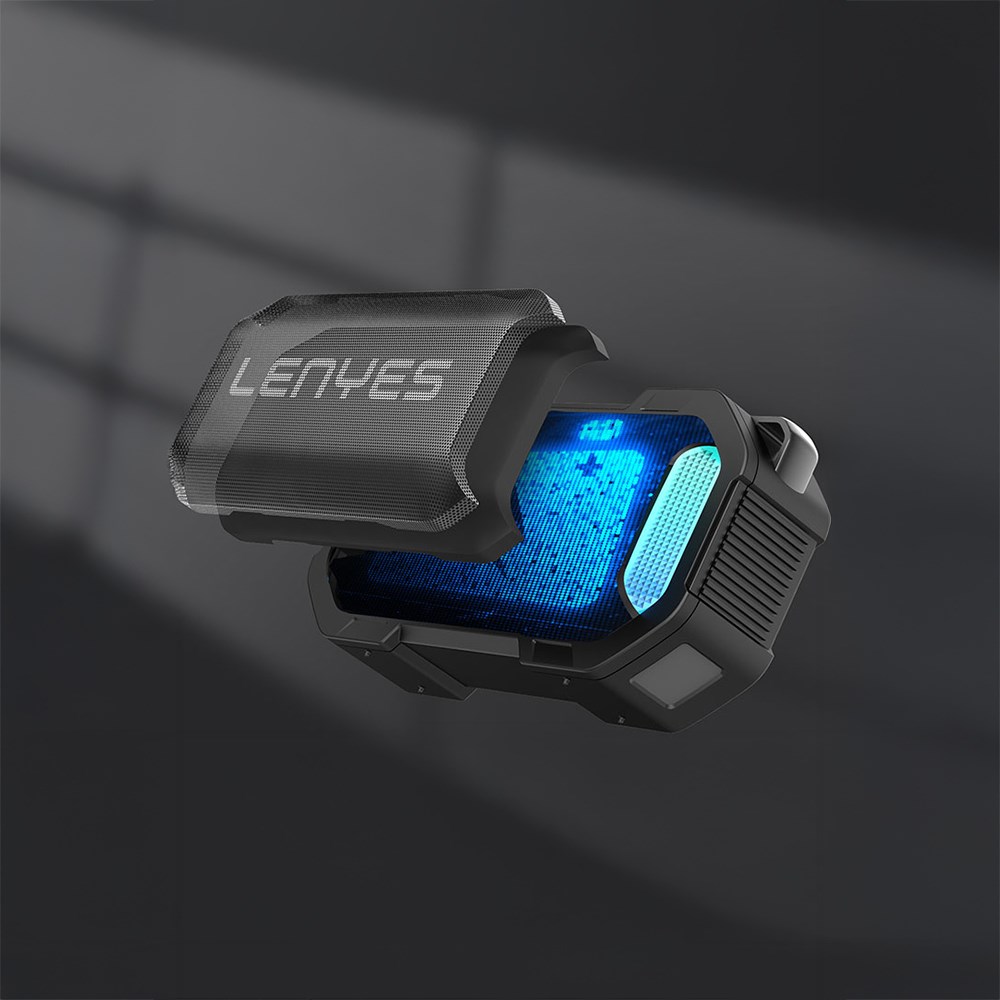 Lenyes S233 Ritme Duyarlı RGB Işıklı Taşınabilir Su Geçirmez TWS Bluetooth Hoparlör