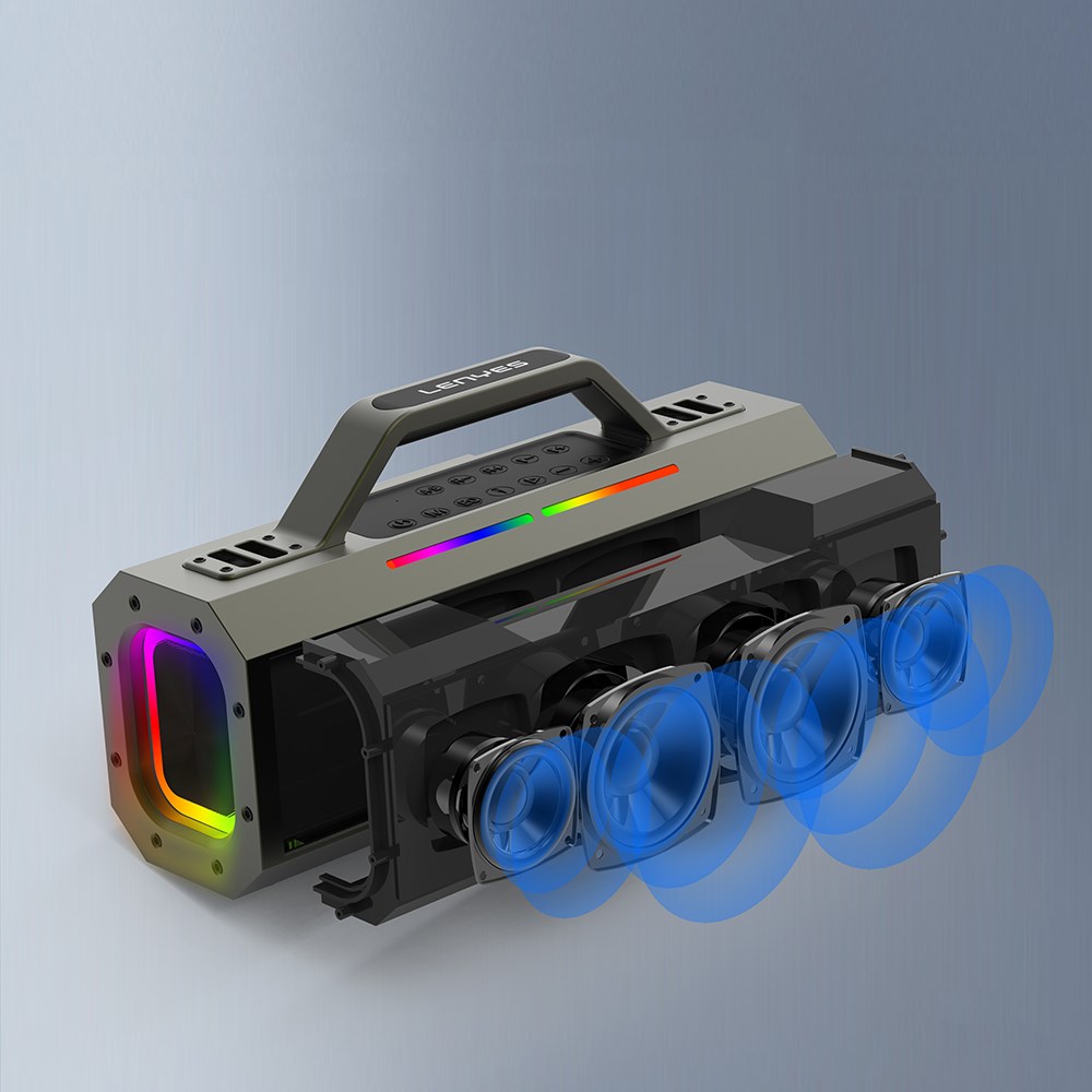 Lenyes S833 RGB Led Işıklı Bluetooth Speaker Hoparlör ve Karaoke Bluetooth Mikrofon v5.0